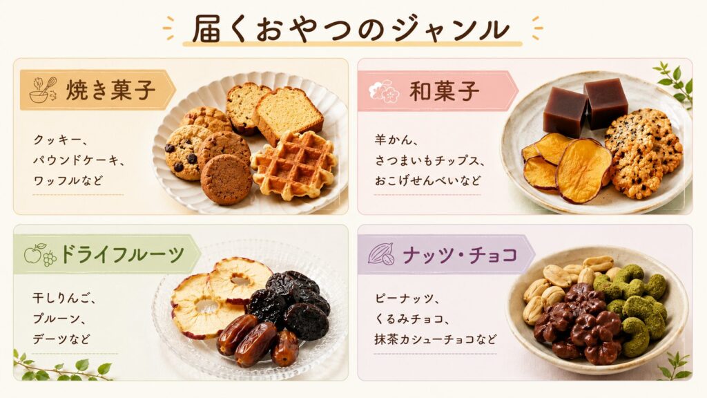 坂ノ途中おまかせおやつ定期便で届くおやつのジャンル